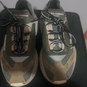 Dolce & Gabbana Men's Olive and Taupe Sneakers